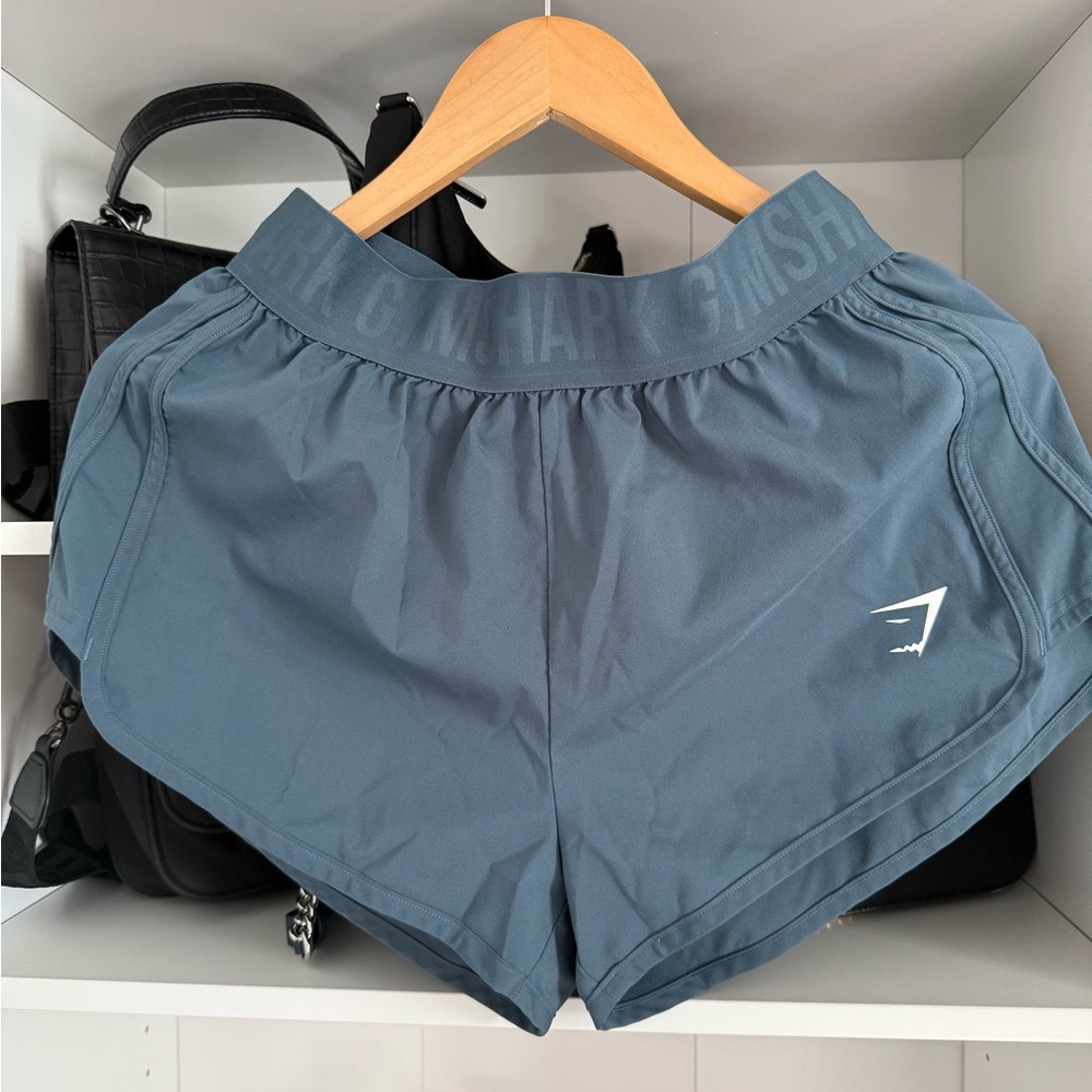 Gymshark Women's Slate Blue Athletic Running Shorts